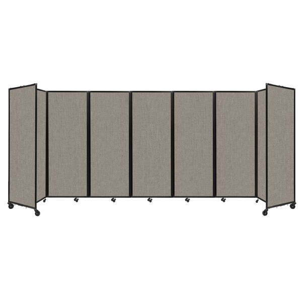 Room Divider 360 Folding Portable Partition 19'6" x 7'6" Warm Pebble Fabric